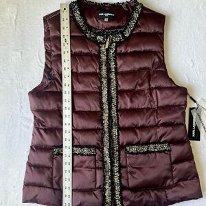 Karl Lagerfeld Maroon and Black Textured Vest